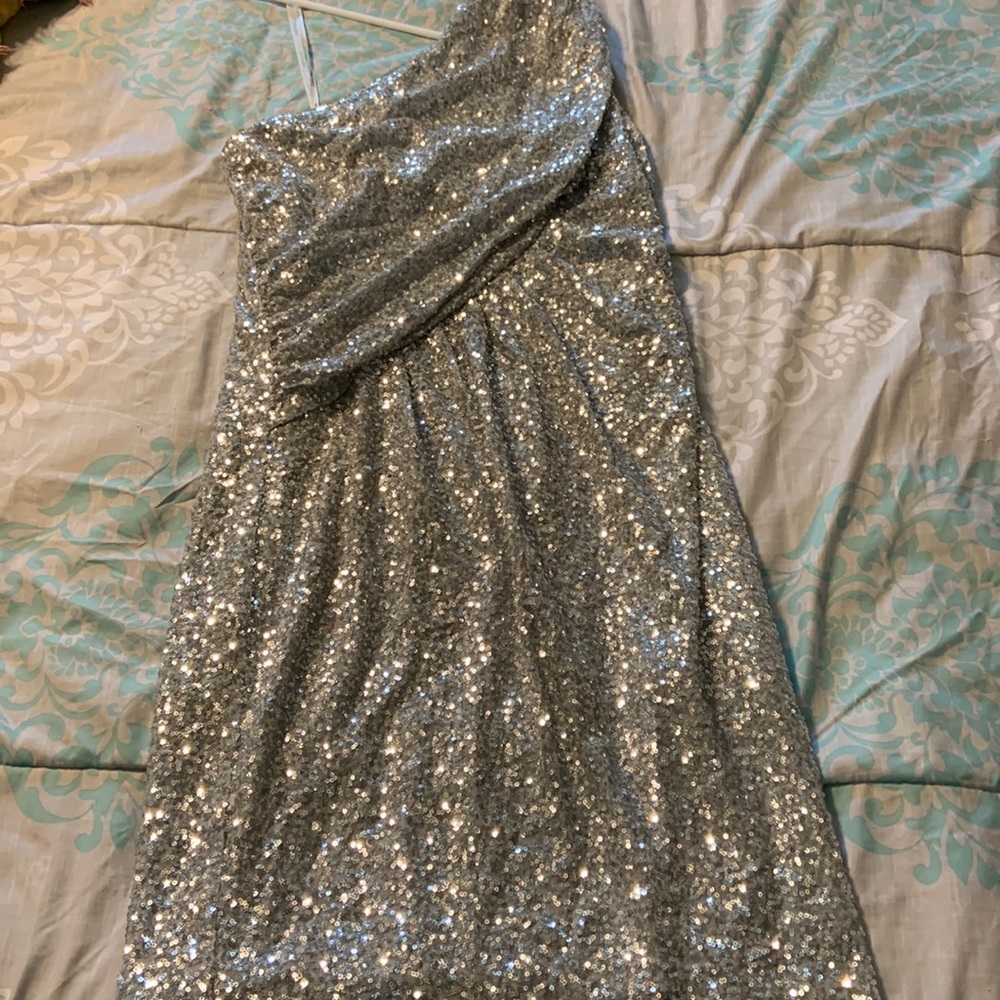 Calvin Klein silver sequin dress
